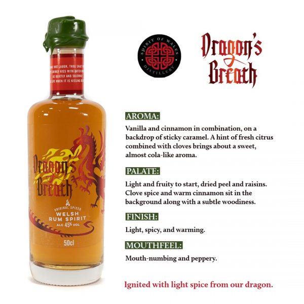 Tasting card - Dragons Breath Spiced Rum - Front Tasting card - Dragons Breath Spiced Rum - Front