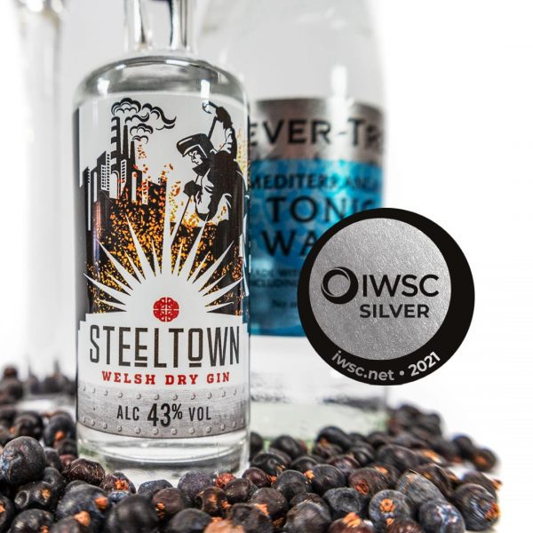 Steeltown Welsh Dry Gin IWSC Silver Award 2021 with tonic pairing Steeltown Welsh Dry Gin IWSC Silver Award 2021 with tonic pairing